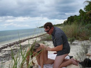 Fucking on a deserted beach in Cozumel