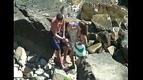 Beach fun big cumshot