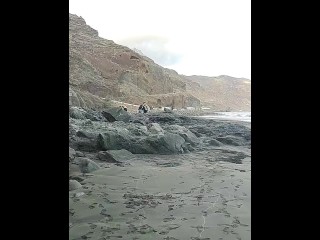 Undress on a public beach