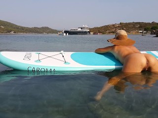 Naked paddleboard