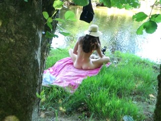 APPROVE-SOLO GIRL EXHIBITING OUTDOOR AT THE RIVER - Nudist Video