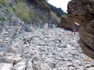Outdoor Sex. Nudist girl masturbates, pisses, sucks cock and swallows cum - Nudist Video