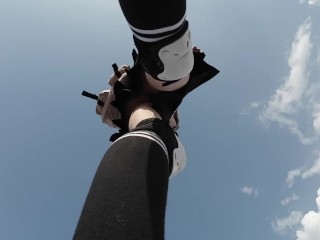 I RIDE A PENNY BOARD IN A SKIRT WITHOUT PANTIES - Nudist Video