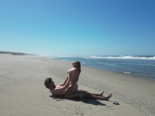 Drone Films Me Fucking and Sucking on Public Beach - Nudist Video