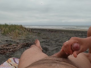 4K. She offered me handjob on the beach, I couldn’t resist. Slow-mo cumshot - Nudist Video