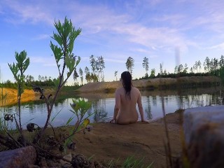 Nudism Adventures: Driving Naked To The Abandoned Lake - Nudist Video