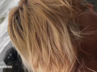 public dark beach fuck with big ass blonde teen creampie and blowjob - Nudist Video