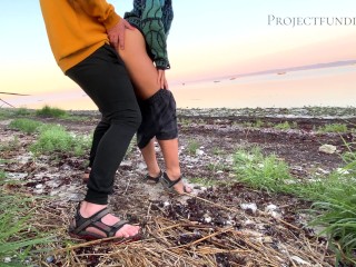 good morning sunrise fuck at the beach welcoming the day - Nudist Video