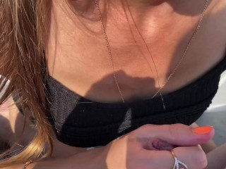 Quickly Gave Sloppy Blowjob To My Boyfriend On A Yacht ♥ NARA GIRL - Nudist Video